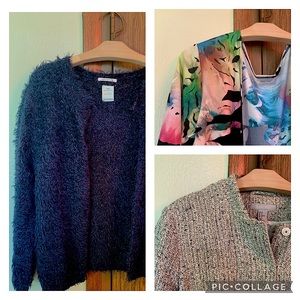 Zara Sweater, Avenue Cardigan, & H&M Bomber Jacket